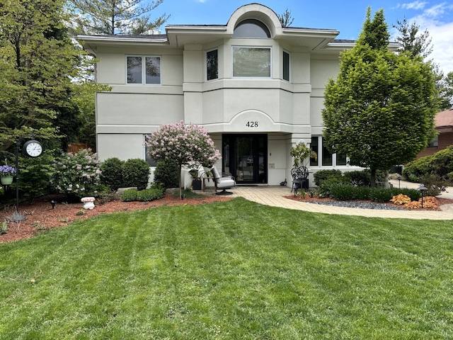 428 S Hillside Ave, Elmhurst, IL 60126 - view of front of property featuring stucco siding and a front lawn