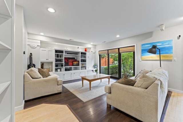 428 S Hillside Ave, Elmhurst, IL 60126 - living area with wood-type flooring, recessed lighting, and baseboards