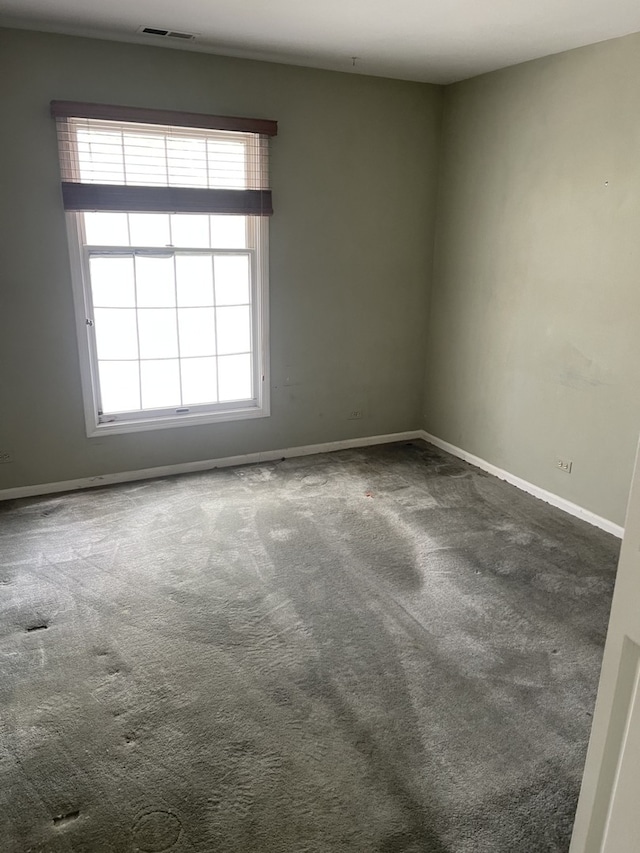 carpeted spare room with healthy amount of natural light and baseboards