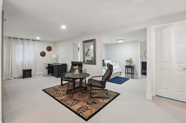 0N467 Cloos Ct, Winfield, IL 60190 - dining room with carpet floors, a wood stove, recessed lighting, and baseboards
