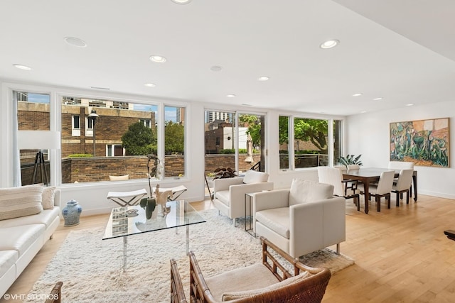 58 W Schiller St, Chicago, IL 60610 - living room featuring recessed lighting, light wood-style flooring, and baseboards