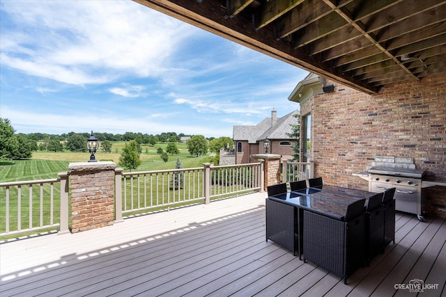 6590 Beech Ln, Libertyville, IL 60048 - deck featuring outdoor dining space and a yard
