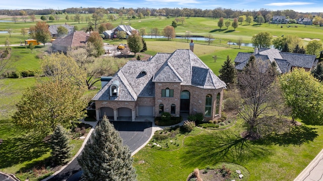 6590 Beech Ln, Libertyville, IL 60048 - view from above of property with a large body of water and a golf course