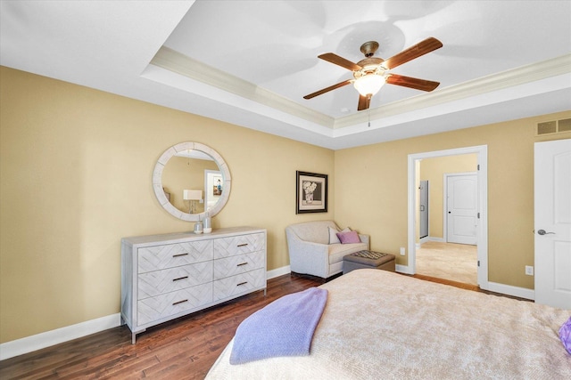 1601 Congressional Way, Champaign, IL 61822 - bedroom with a tray ceiling, crown molding, wood finished floors, and baseboards