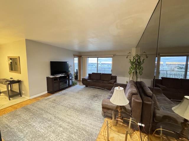 7033 N Kedzie Ave Unit 904, Chicago, IL 60645 - living room featuring wood finished floors and baseboards