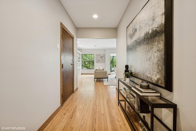 5055 N Sheridan Rd Unit 3N, Chicago, IL 60640 - hall with light wood-style flooring and recessed lighting