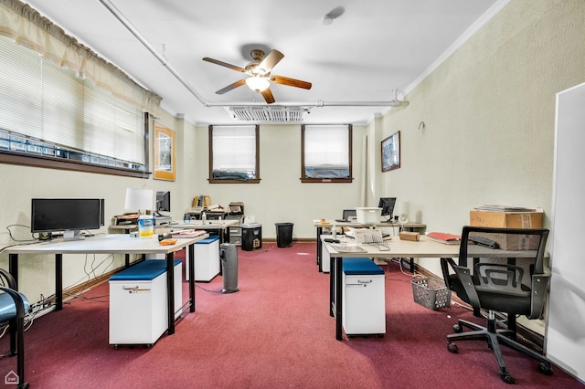 1347 E Hyde Park Blvd, Chicago, IL 60615 - carpeted office space featuring a ceiling fan and baseboards