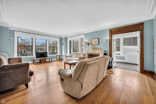 1347 E Hyde Park Blvd, Chicago, IL 60615 - living area with ornamental molding, wood-type flooring, and baseboards