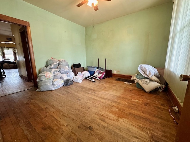 2439 S 57th Ave, Cicero, IL 60804 - spare room with hardwood / wood-style floors, ceiling fan, and baseboards