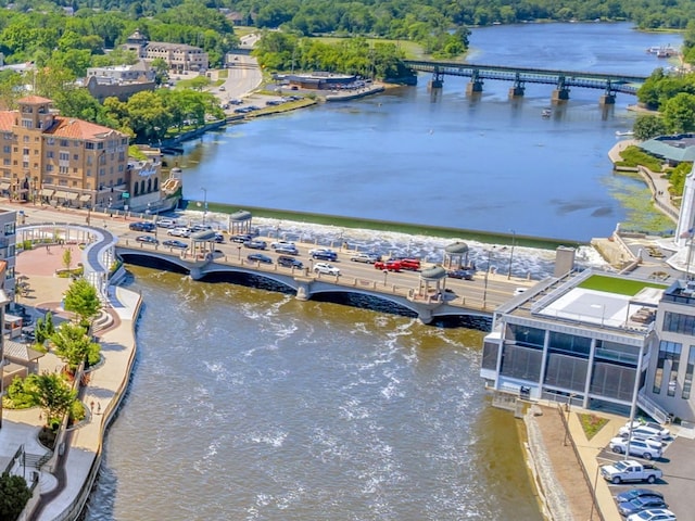 301 Brownstone Dr, Saint Charles, IL 60174 - drone / aerial view of a large body of water and a notable bridge