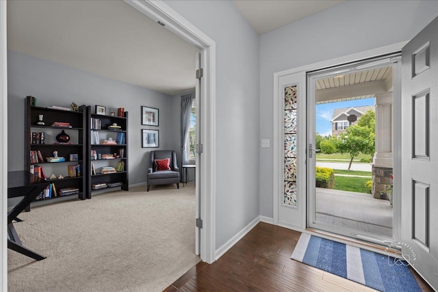 729 Hamilton Dr, South Elgin, IL 60177 - foyer entrance featuring baseboards and dark wood finished floors