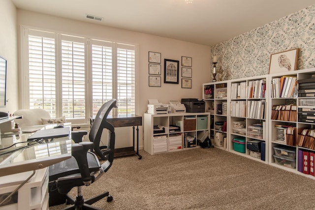 1806 Peyton Ter, Shorewood, IL 60404 - carpeted office space with wallpapered walls