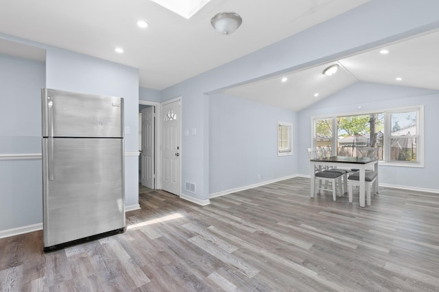 15503 Cherry St, South Holland, IL 60473 - dining room with wood finished floors, recessed lighting, baseboards, and vaulted ceiling