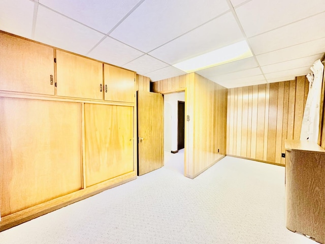 1115 E Wilson St, Streator, IL 61364 - basement with a paneled ceiling and wood walls