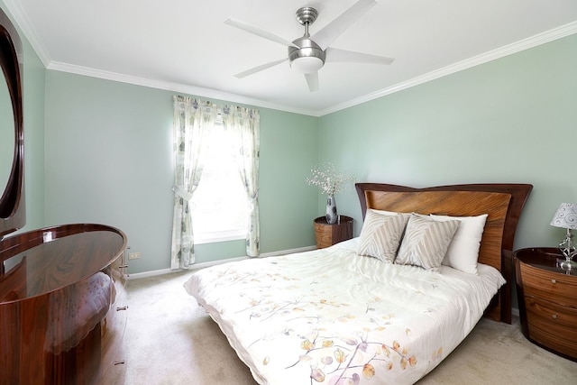 2169 Sunderland Ct Unit 101B, Naperville, IL 60565 - bedroom with carpet, ornamental molding, baseboards, and ceiling fan