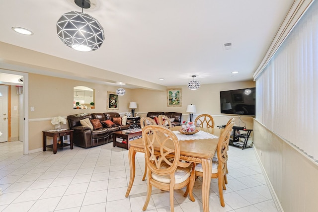 1703 W Robbie Ln, Mount Prospect, IL 60056 - dining room featuring light tile patterned floors, recessed lighting, and baseboards
