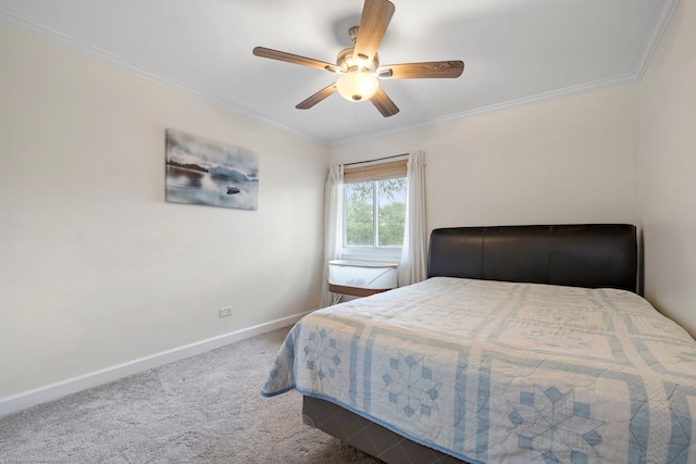 12826 Artesian St, Lemont, IL 60439 - carpeted bedroom with crown molding, baseboards, and a ceiling fan