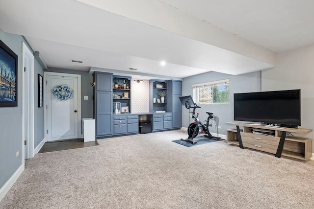 12826 Artesian St, Lemont, IL 60439 - exercise room featuring carpet flooring and baseboards