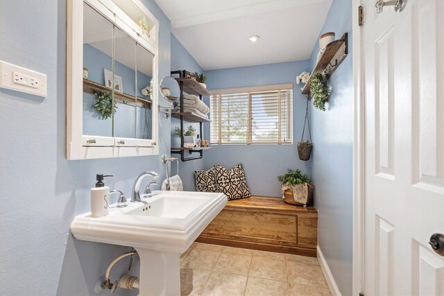 12826 Artesian St, Lemont, IL 60439 - bathroom with tile patterned floors and baseboards