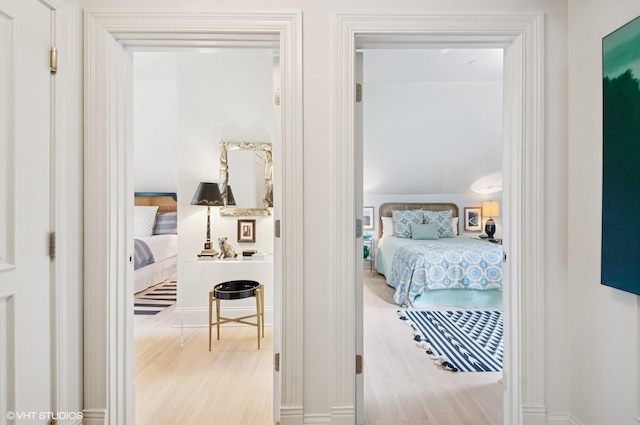 bedroom with wood finished floors
