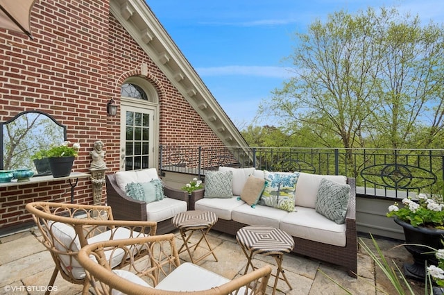 view of patio featuring outdoor lounge area