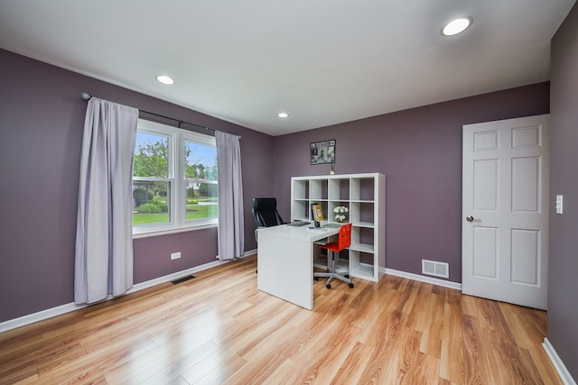 1528 Apache Dr, Naperville, IL 60563 - office with light wood-style flooring and recessed lighting