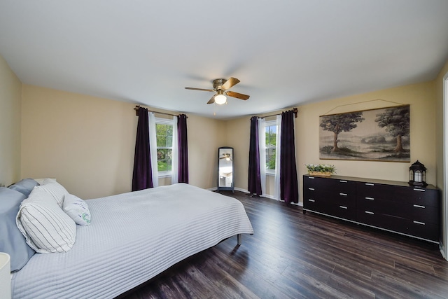 1528 Apache Dr, Naperville, IL 60563 - bedroom featuring dark wood-style floors and ceiling fan