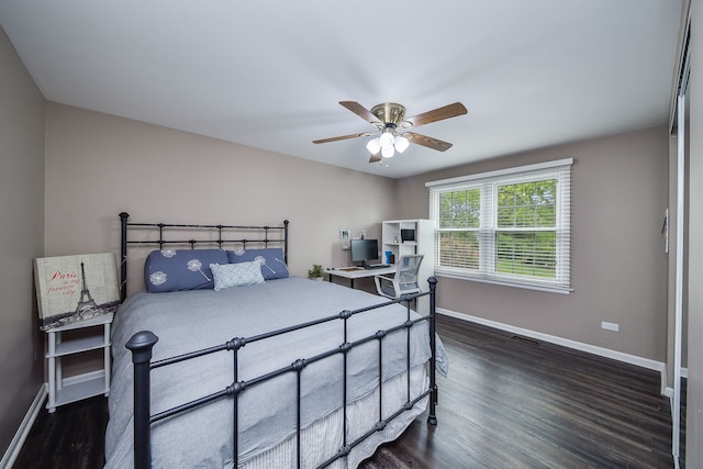 1528 Apache Dr, Naperville, IL 60563 - bedroom with dark wood finished floors and a ceiling fan