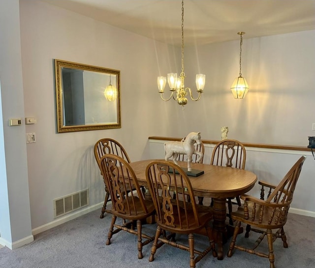 21148 W Cypress Ln, Plainfield, IL 60544 - dining space with carpet, a chandelier, and baseboards