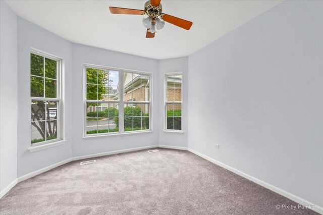 21148 W Cypress Ln, Plainfield, IL 60544 - carpeted empty room with baseboards and ceiling fan