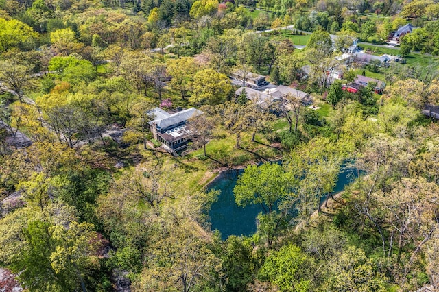 1N341 Indian Knoll Rd, West Chicago, IL 60185 - drone / aerial view of a nearby body of water and a heavily wooded area