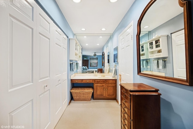 403 Minnaqua Dr, Prospect Heights, IL 60070 - ensuite bathroom with recessed lighting and vanity