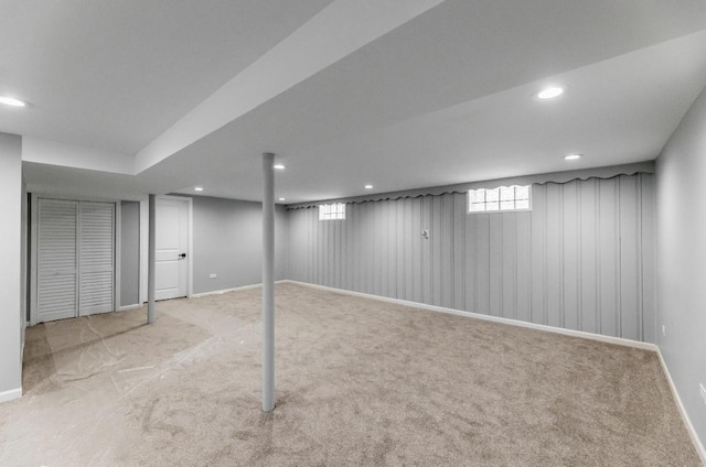 126 Strieff Ave, Chicago Heights, IL 60411 - below grade area with carpet flooring, recessed lighting, and baseboards
