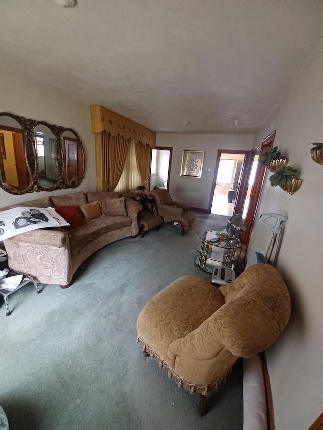 living room with carpet