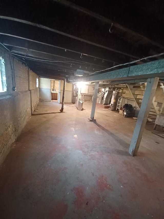 view of unfinished below grade area