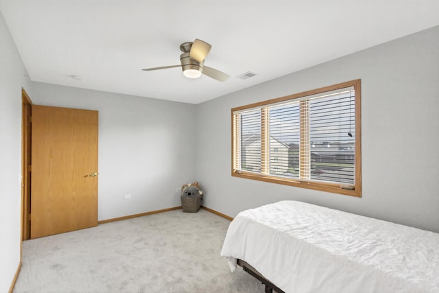 6850 W Winding Trl Unit 406, Oak Forest, IL 60452 - bedroom featuring carpet, baseboards, and a ceiling fan