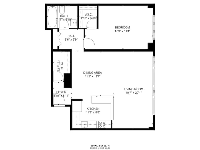 801 S Plymouth Ct Unit 711, Chicago, IL 60605 - property floor plan