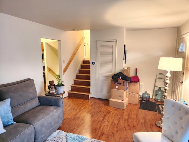 319 Serena Dr, Chicago Heights, IL 60411 - living room featuring stairway and wood finished floors