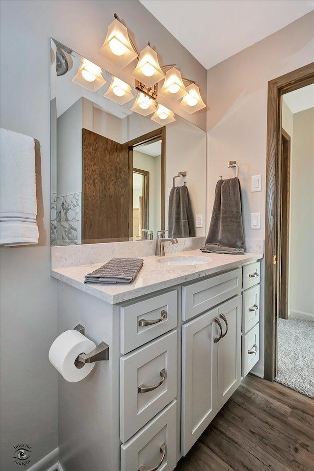 2958 N 1100 E Rd, Clifton, IL 60927 - bathroom featuring wood finished floors and vanity