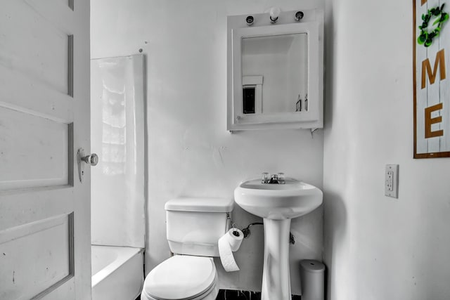 full bathroom with toilet and a sink