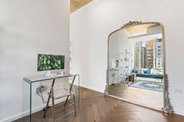 office area with baseboards