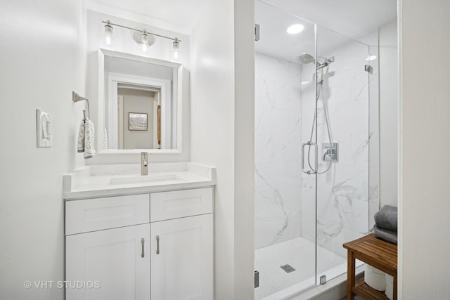 921 Harlem Ave Unit 1, Glenview, IL 60025 - full bath with a marble finish shower and vanity