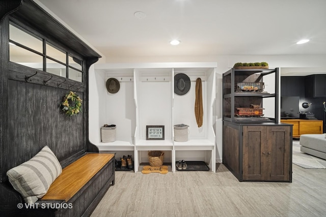 921 Harlem Ave Unit 1, Glenview, IL 60025 - mudroom featuring wood finished floors and recessed lighting