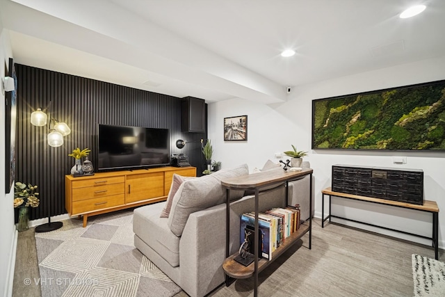 921 Harlem Ave Unit 1, Glenview, IL 60025 - living room with recessed lighting, wood finished floors, and baseboards