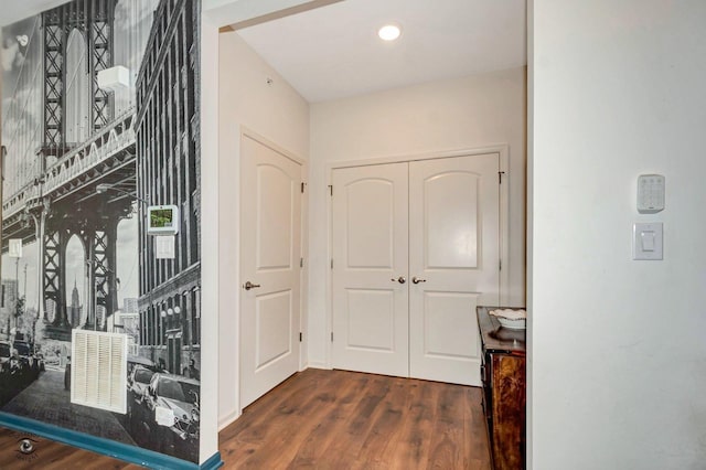 6359 Doral Dr, Gurnee, IL 60031 - hall with dark wood-type flooring and recessed lighting
