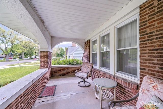 view of patio with a porch