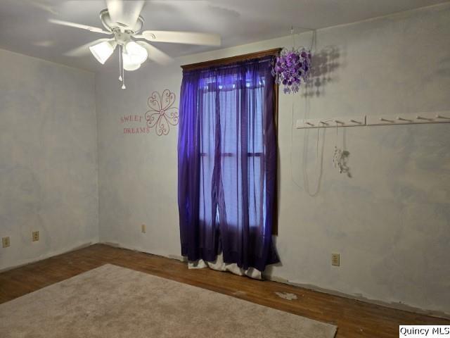 722 Wabash Ave, Carthage, IL 62321 - unfurnished room featuring wood finished floors and a ceiling fan