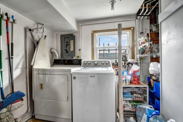 12613 S Keeler Ave, Alsip, IL 60803 - laundry area featuring washer and clothes dryer and electric panel
