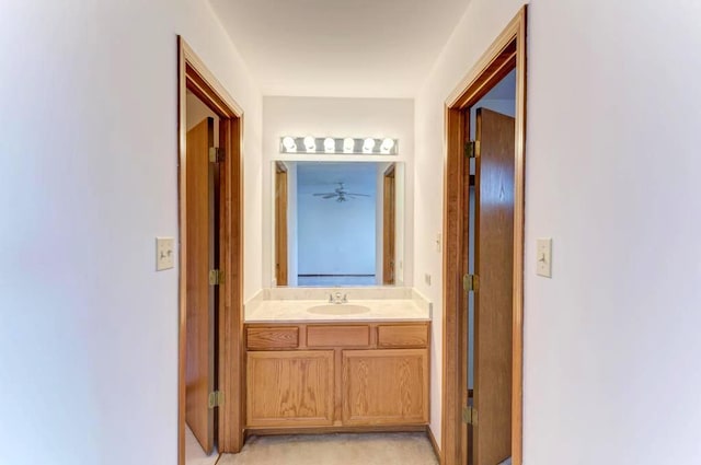corridor with a sink