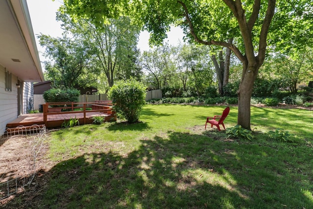 311 Hillside Ln, Bloomington, IL 61701 - view of yard featuring a wooden deck